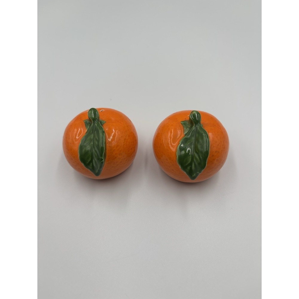 Flordia Orange Salt Pepper Shakers Ceramic‎ Vintage